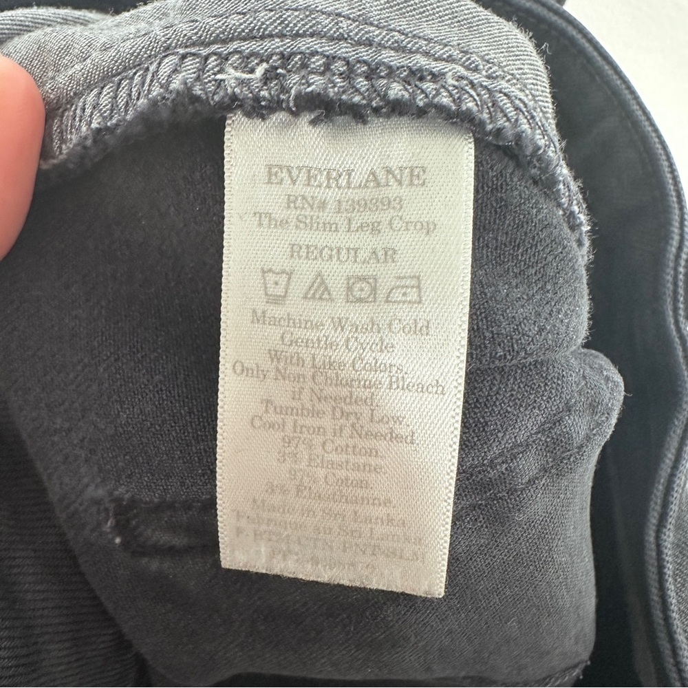 Everlane The Slim Leg Crop Jeans Size 8 Washed Black Stretch N8 - Picture 4 of 8